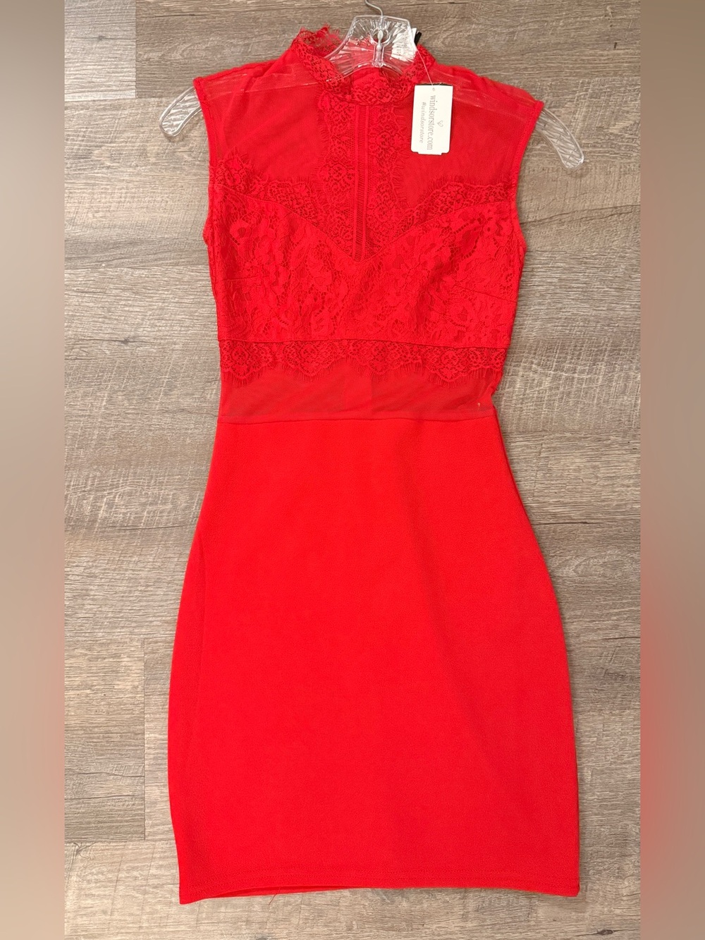 Windsor Red Lace Midi Dress